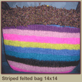 Striped felted bag 14x14 $25