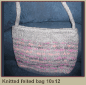 Knitted felted bag 10x12 $20