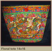 Floral tote 14x16 - $25